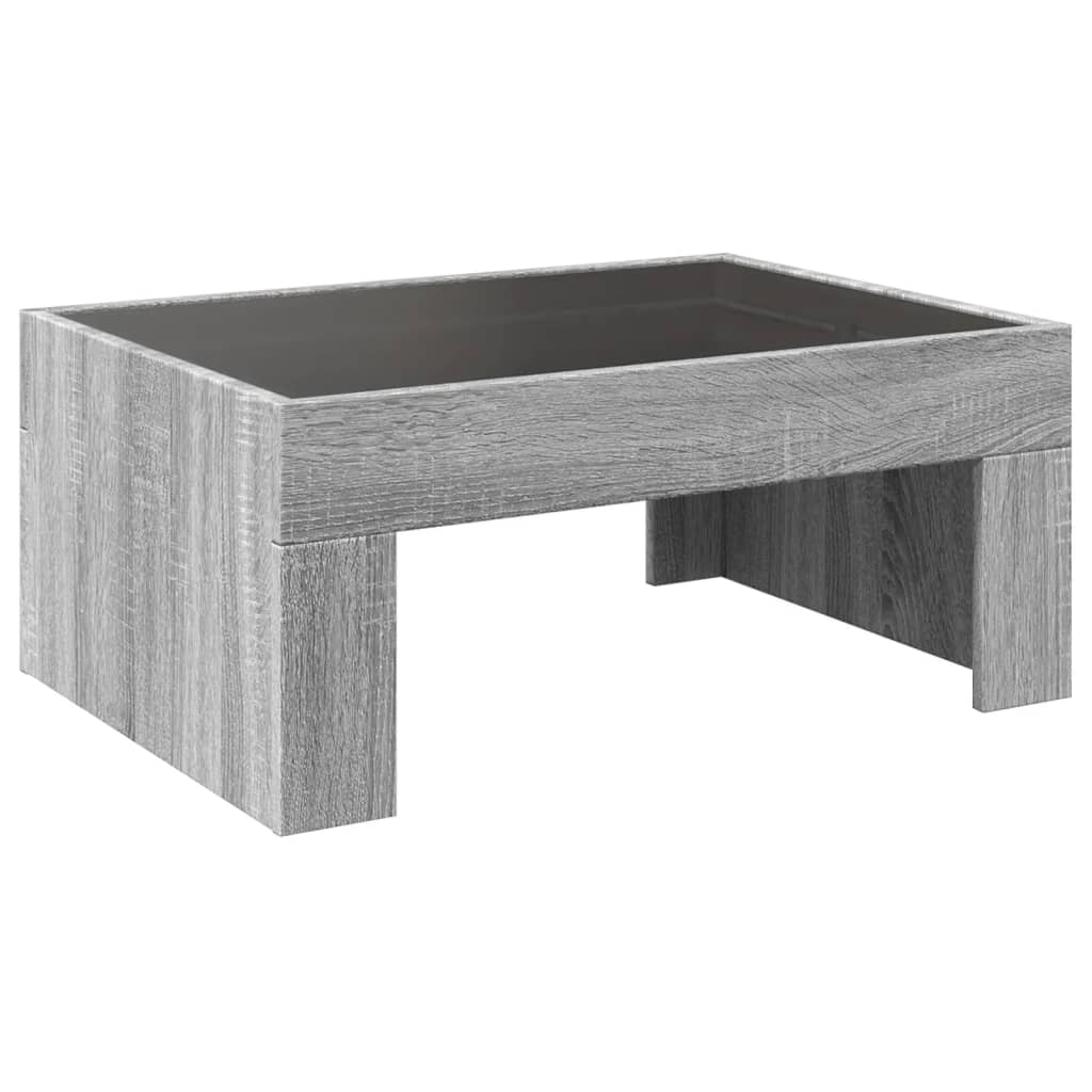 Table basse avec LED infini sonoma gris 70x50x30 cm - XIOS