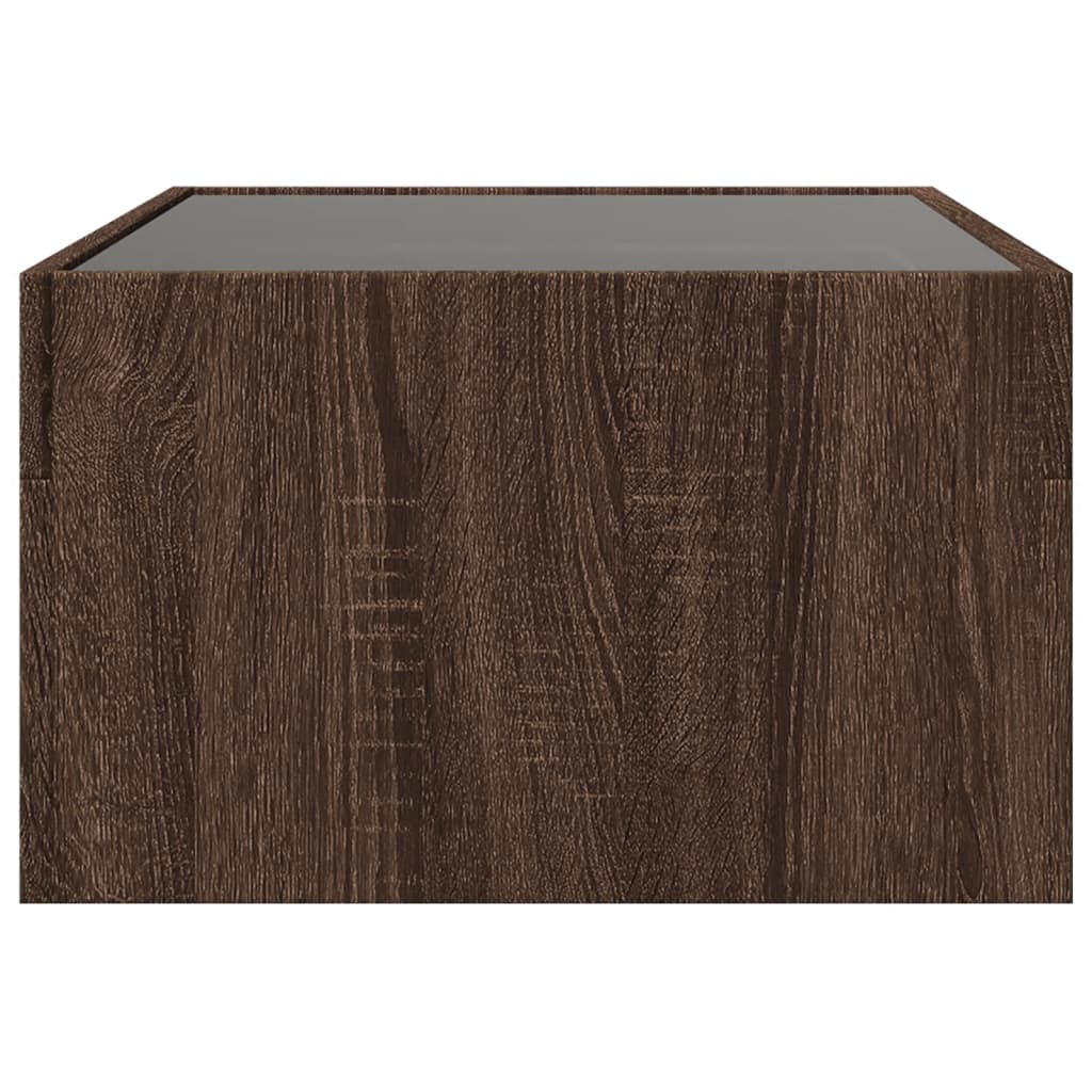 Table basse avec LED infini chêne marron 70x50x30 cm - XIOS