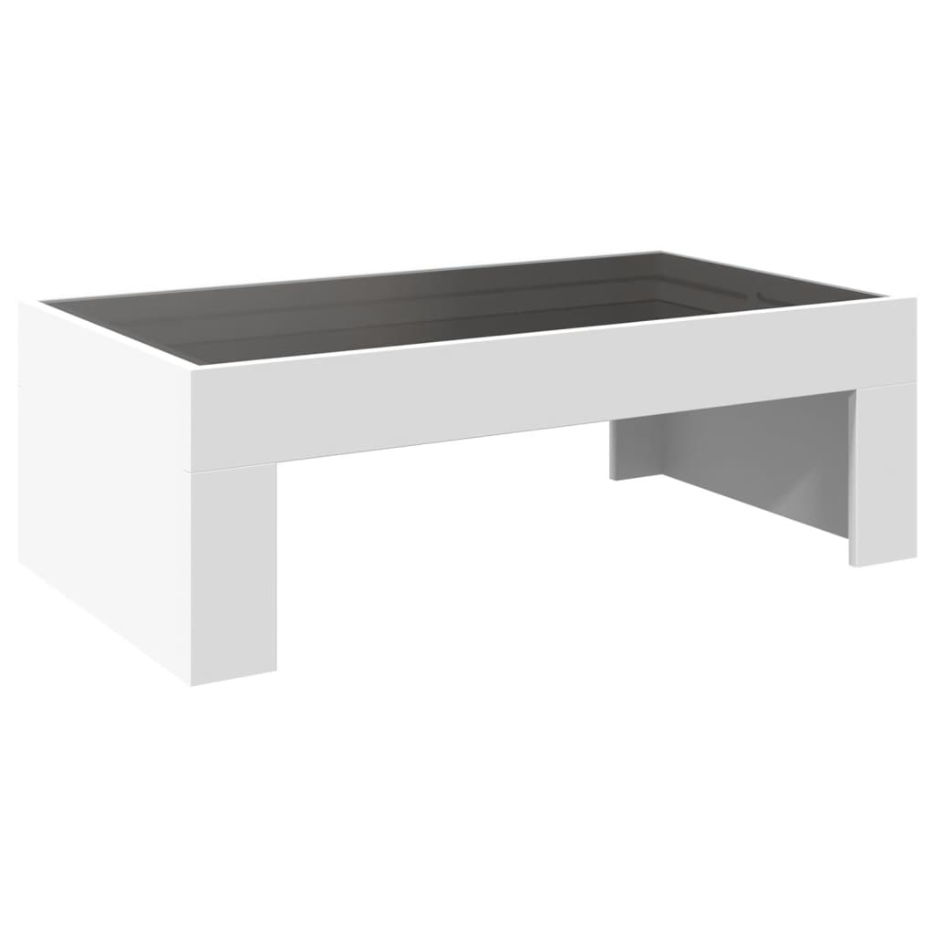 Table basse avec LED infini blanc 90x50x30 cm - XIOS