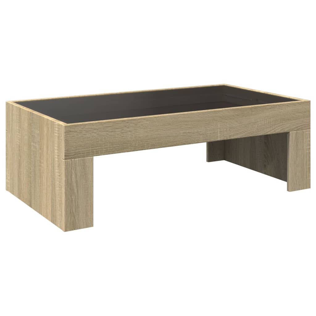 Table basse avec LED infini chêne sonoma 90x50x30 cm - XIOS