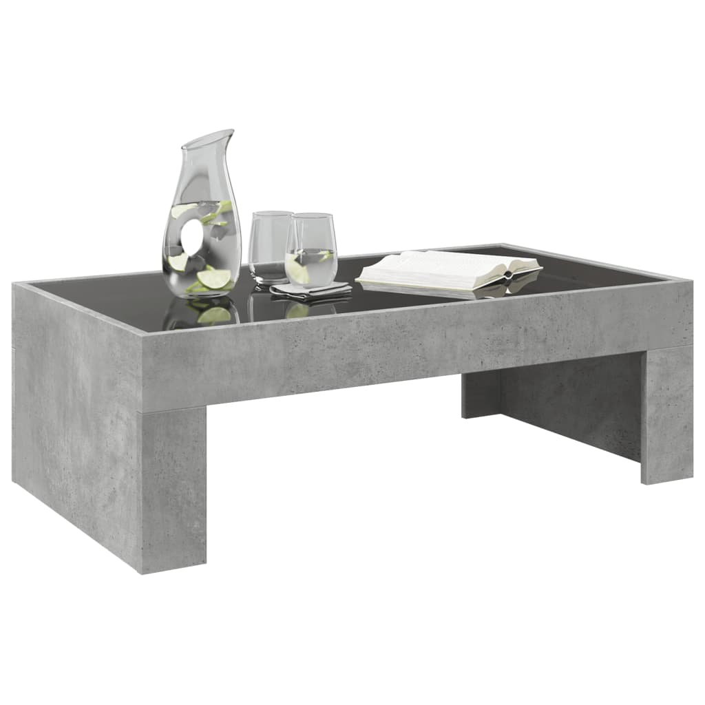 Table basse avec LED infini gris béton 90x50x30 cm - XIOS