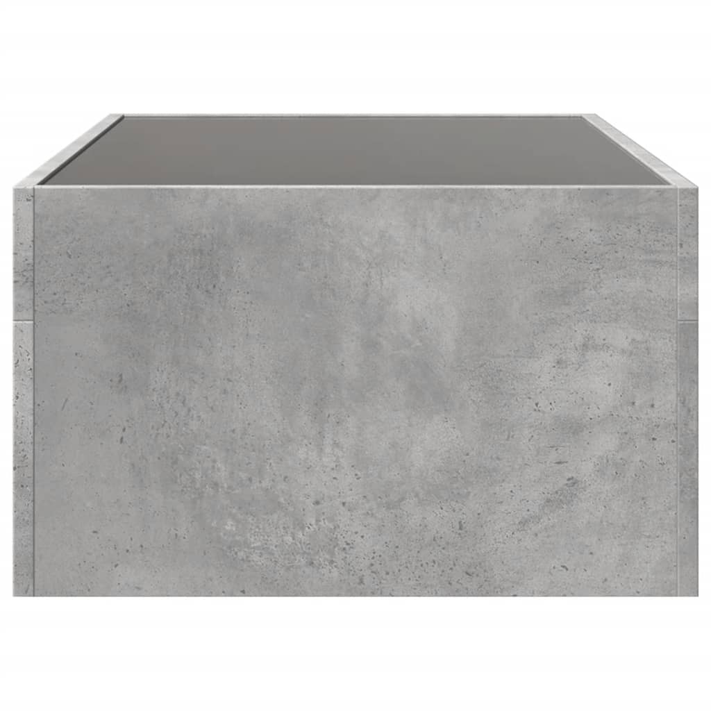 Table basse avec LED infini gris béton 90x50x30 cm - XIOS
