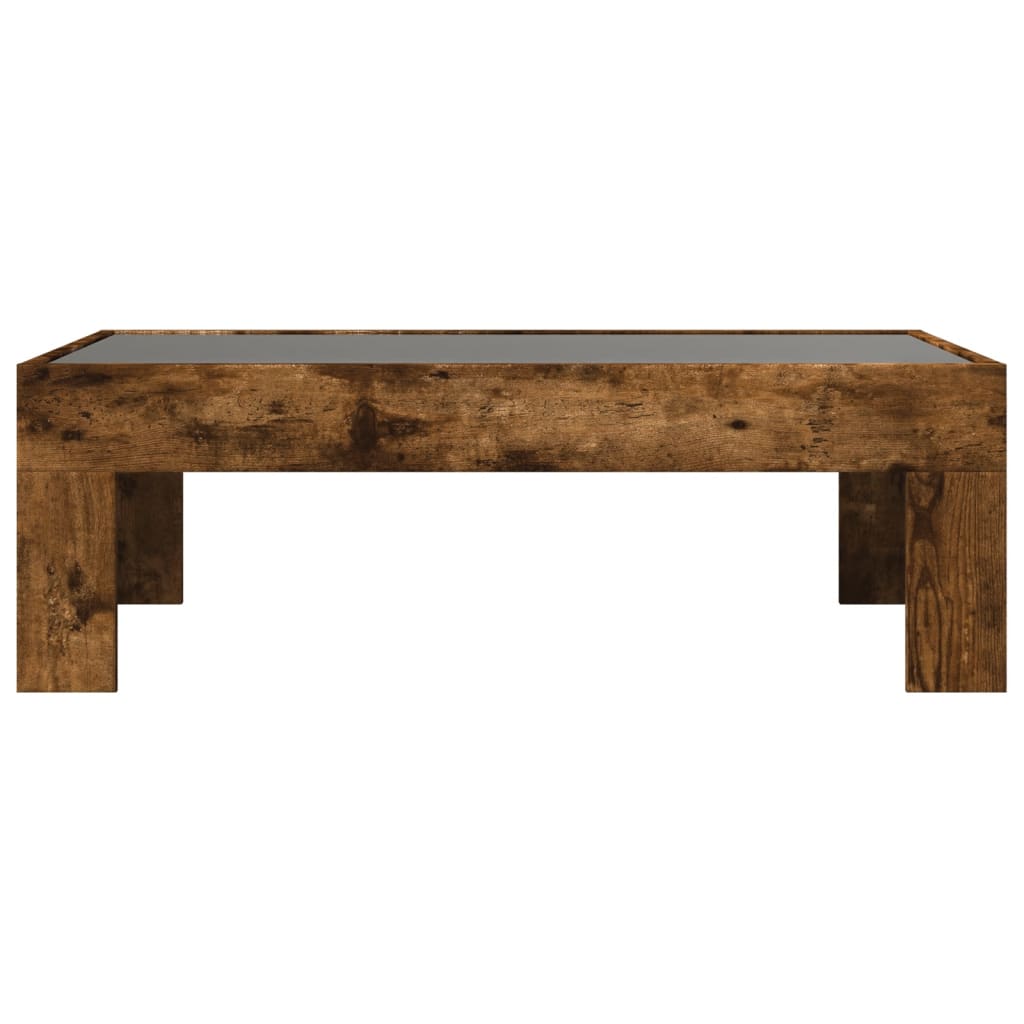 Table basse avec LED infini chêne fumé 90x50x30 cm - XIOS
