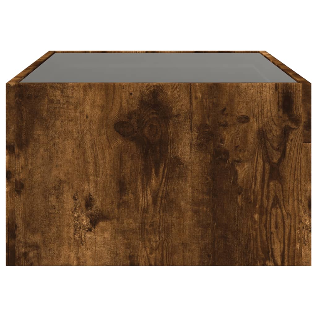 Table basse avec LED infini chêne fumé 90x50x30 cm - XIOS