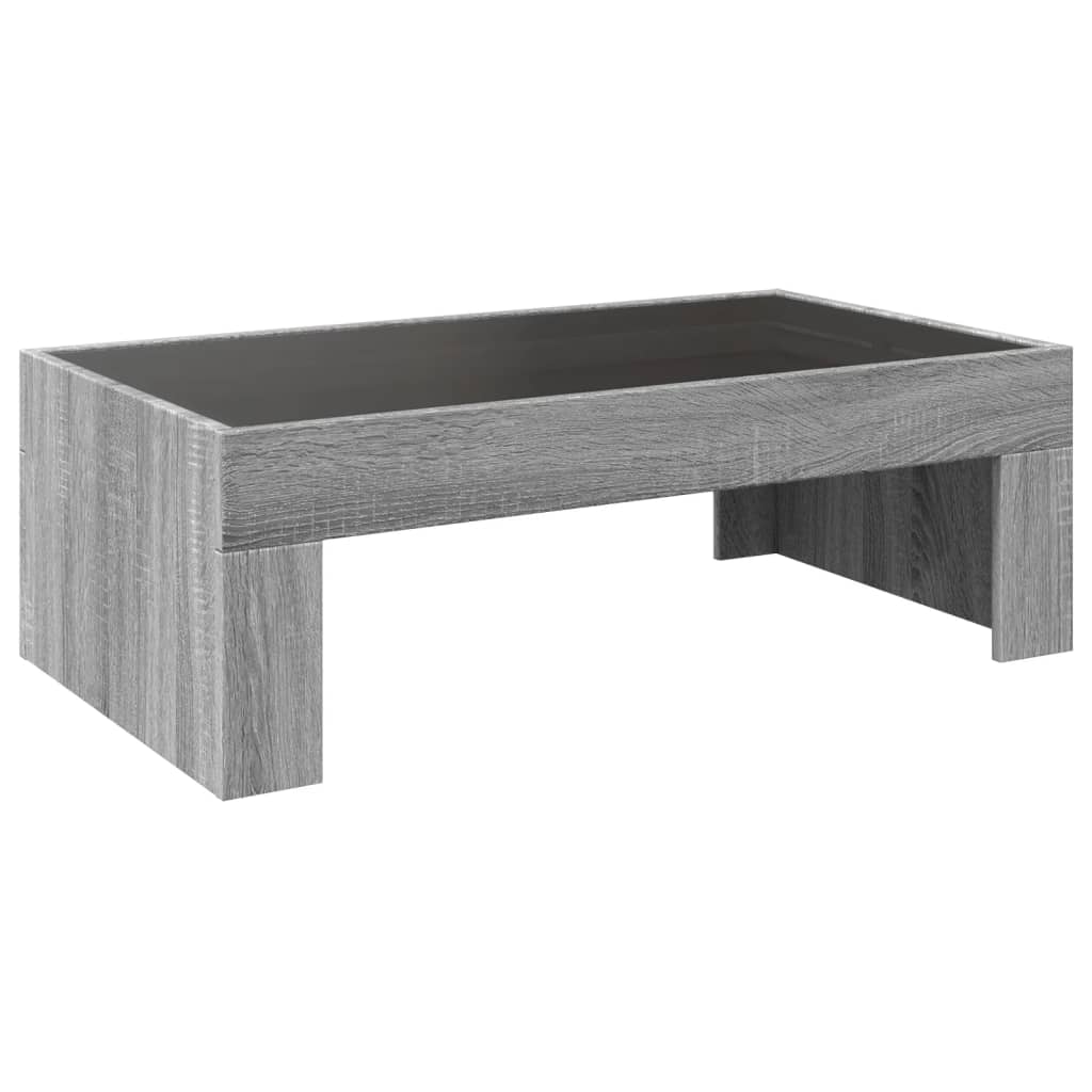 Table basse avec LED infini sonoma gris 90x50x30 cm - XIOS