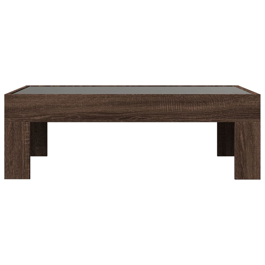 Table basse avec LED infini chêne marron 90x50x30 cm - XIOS