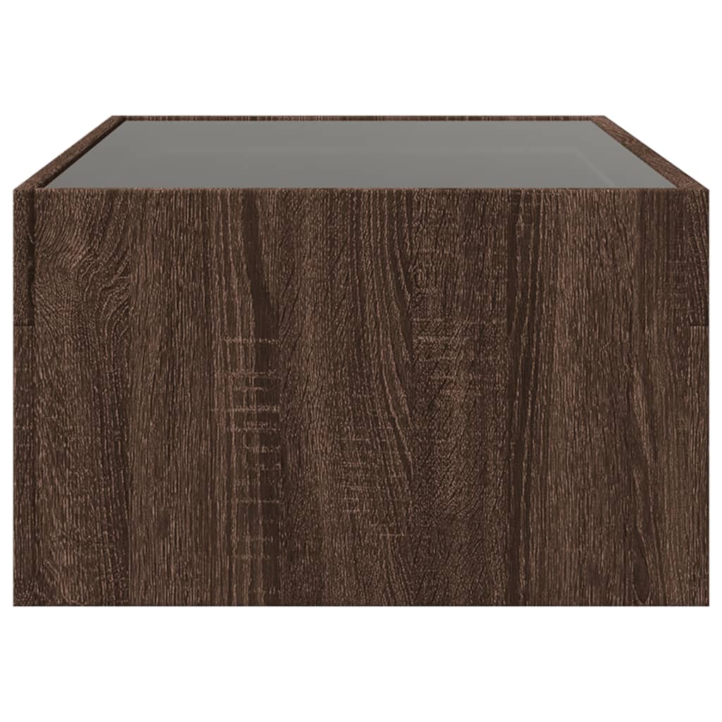Table basse avec LED infini chêne marron 90x50x30 cm - XIOS