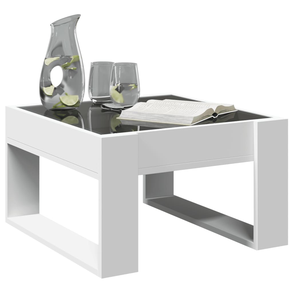 Table basse avec LED infini blanc 50x53x30 cm - XIOS