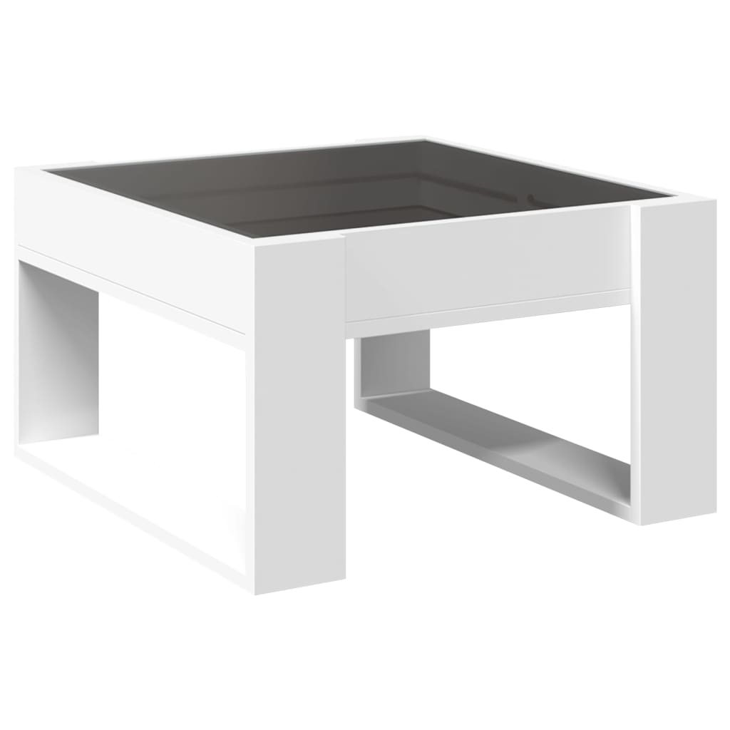Table basse avec LED infini blanc 50x53x30 cm - XIOS