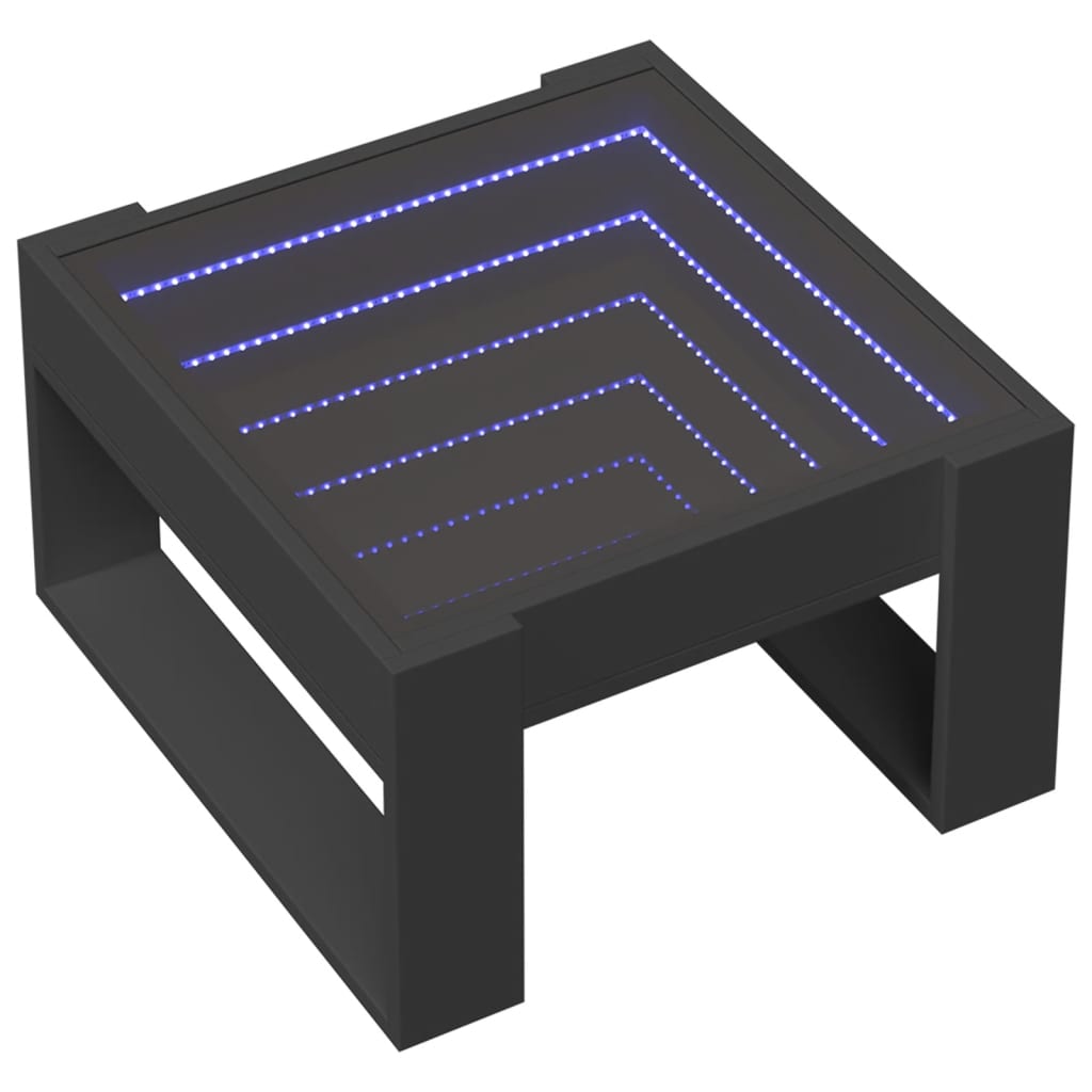 Table basse avec LED infini noir 50x53x30 cm - XIOS