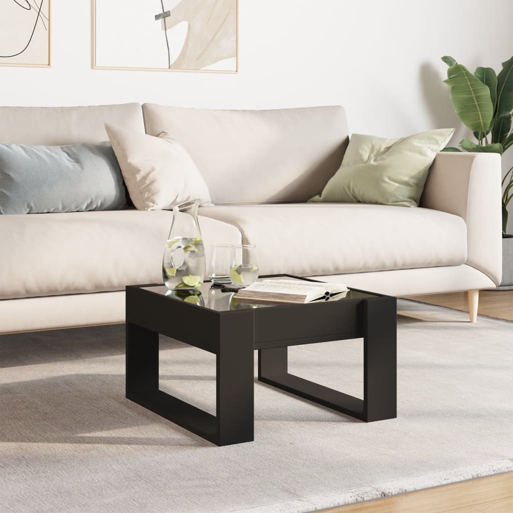Table basse avec LED infini noir 50x53x30 cm - XIOS