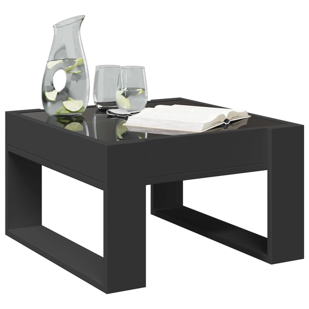 Table basse avec LED infini noir 50x53x30 cm - XIOS