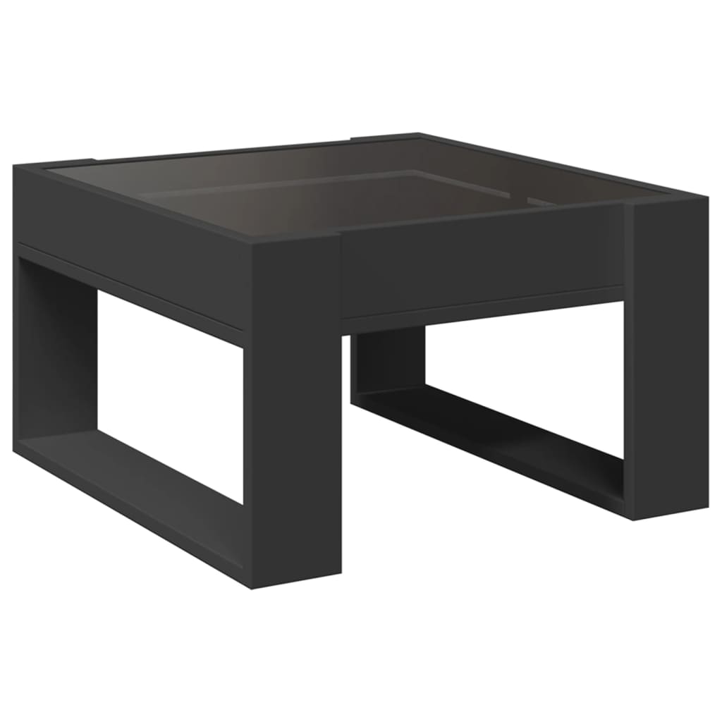 Table basse avec LED infini noir 50x53x30 cm - XIOS