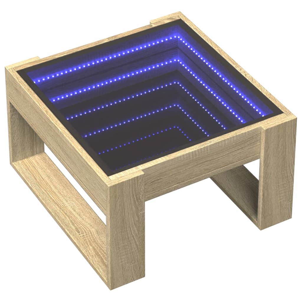 Table basse avec LED infini chêne sonoma 50x53x30 cm - XIOS