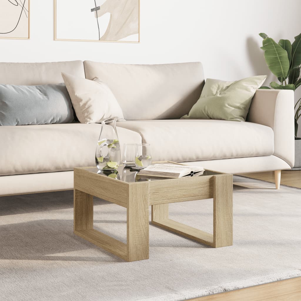 Table basse avec LED infini chêne sonoma 50x53x30 cm - XIOS