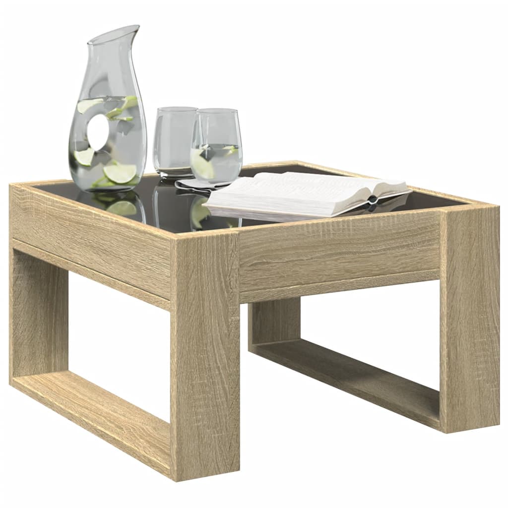 Table basse avec LED infini chêne sonoma 50x53x30 cm - XIOS
