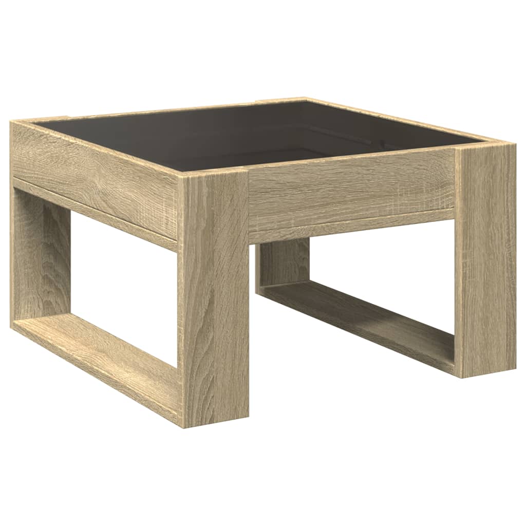 Table basse avec LED infini chêne sonoma 50x53x30 cm - XIOS