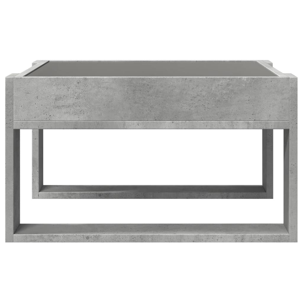 Table basse avec LED infini gris béton 50x53x30 cm - XIOS