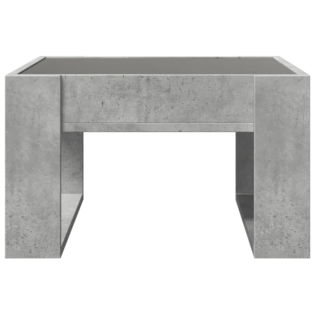 Table basse avec LED infini gris béton 50x53x30 cm - XIOS