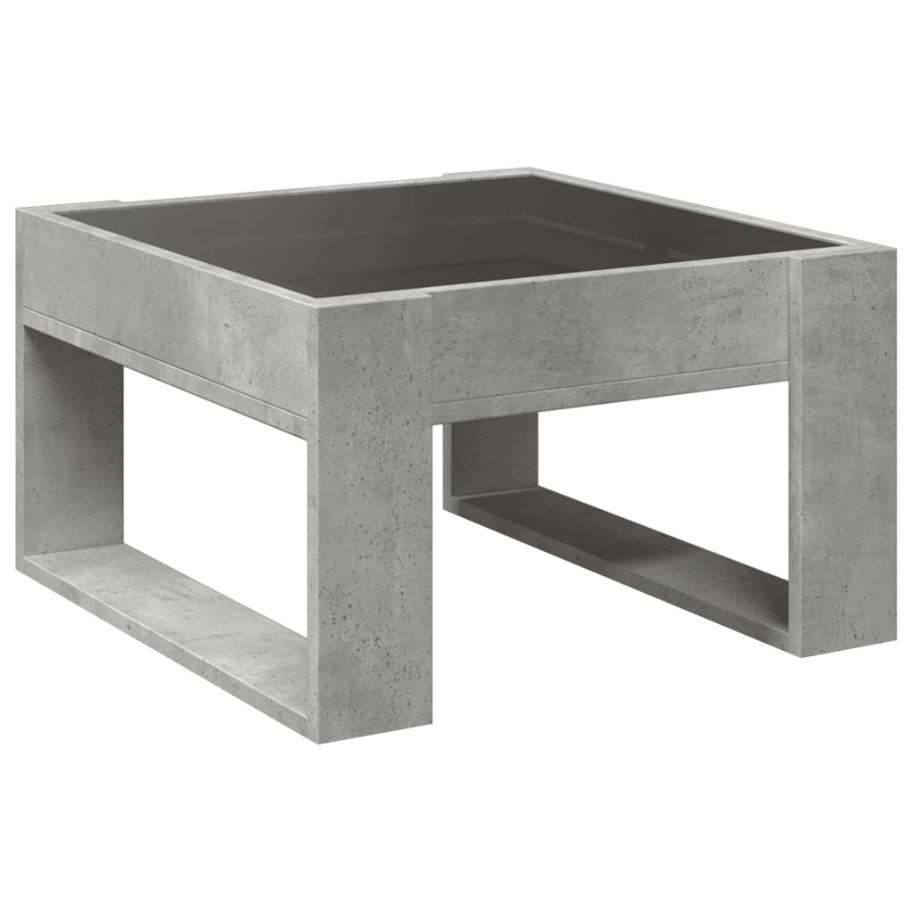 Table basse avec LED infini gris béton 50x53x30 cm - XIOS