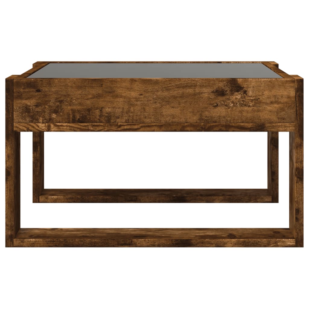 Table basse avec LED infini chêne fumé 50x53x30 cm - XIOS