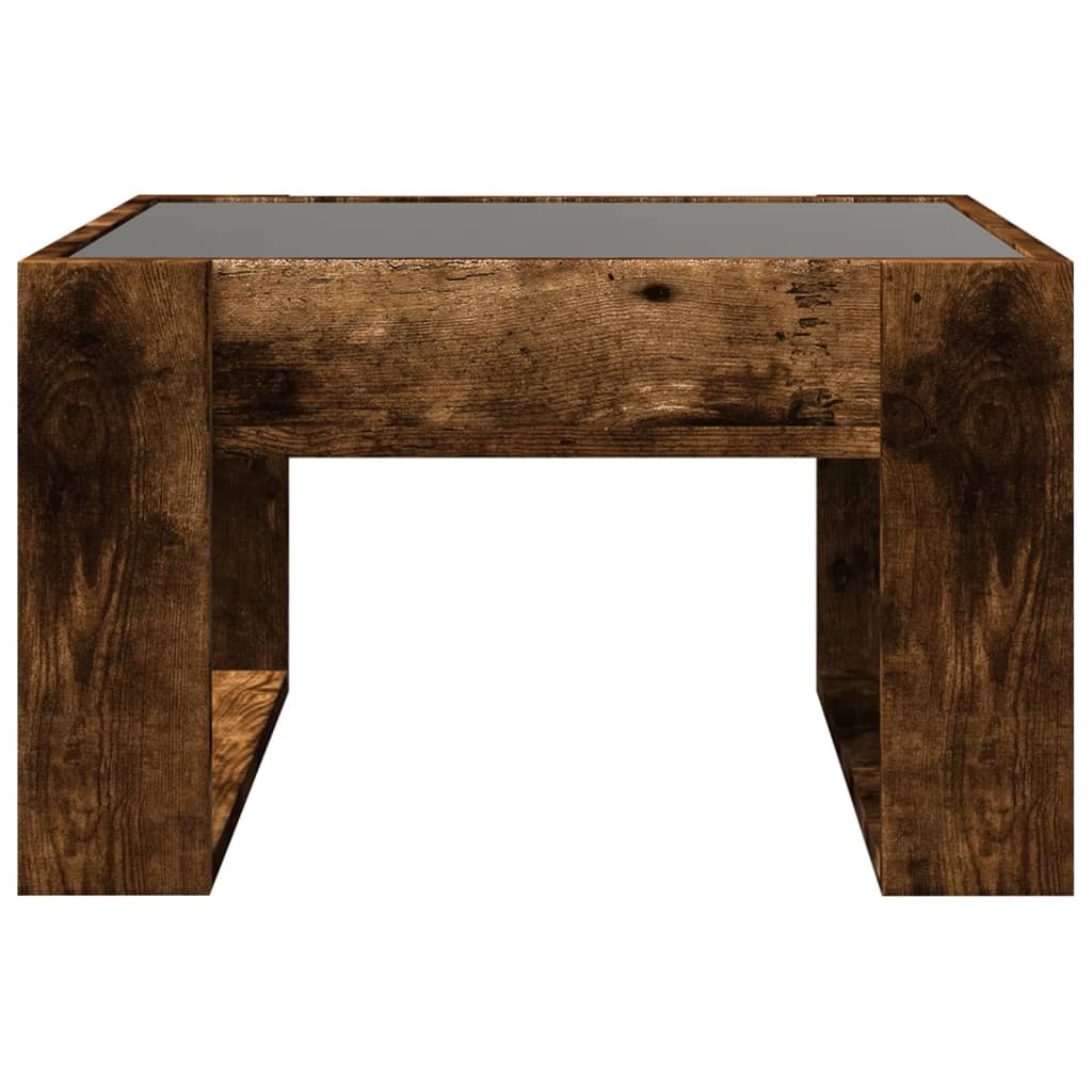 Table basse avec LED infini chêne fumé 50x53x30 cm - XIOS
