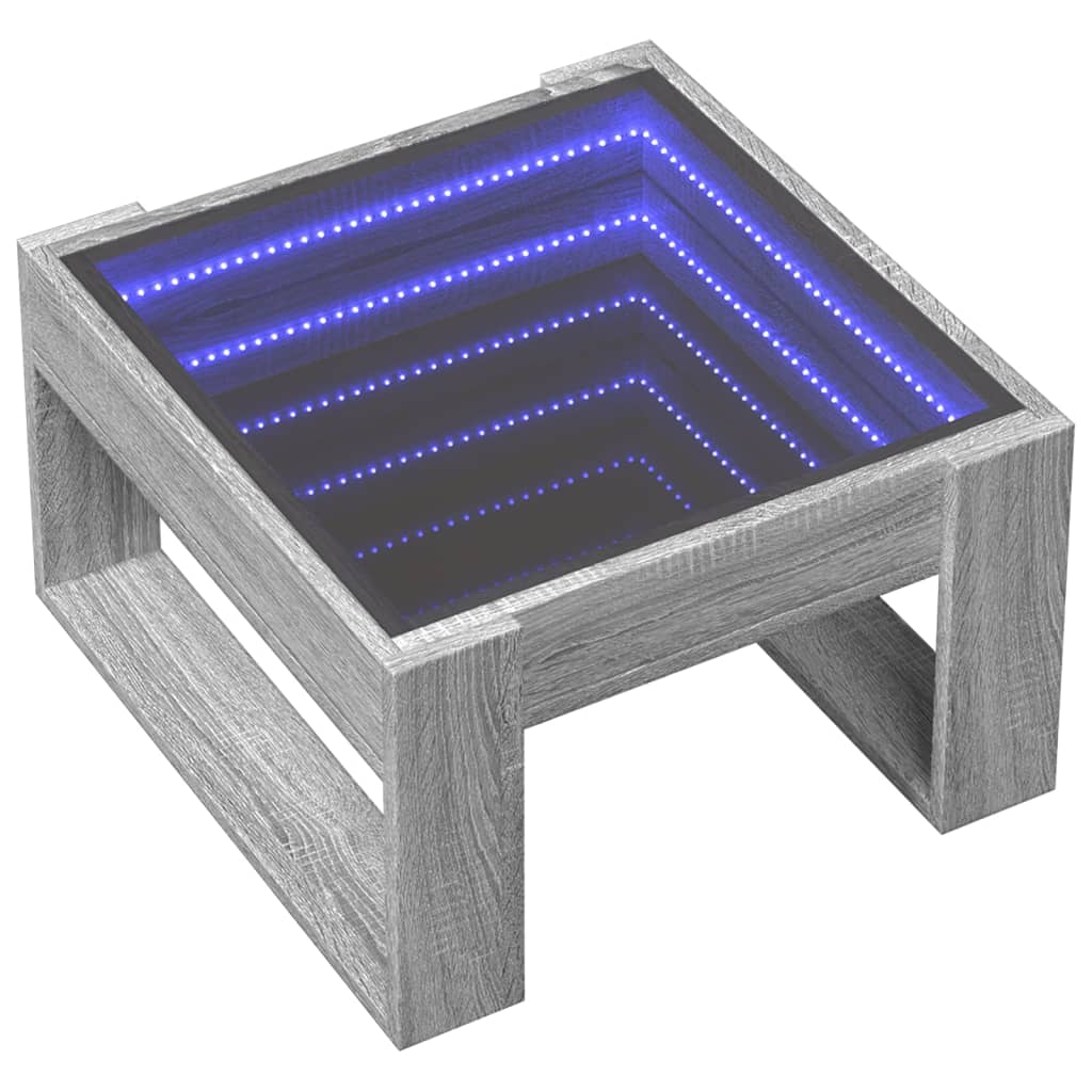 Table basse avec LED infini sonoma gris 50x53x30 cm - XIOS