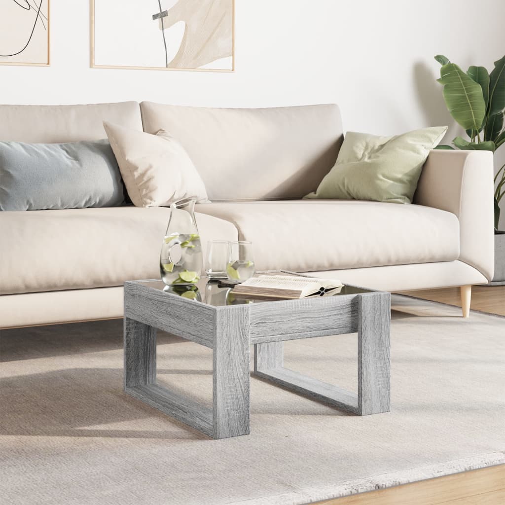 Table basse avec LED infini sonoma gris 50x53x30 cm - XIOS