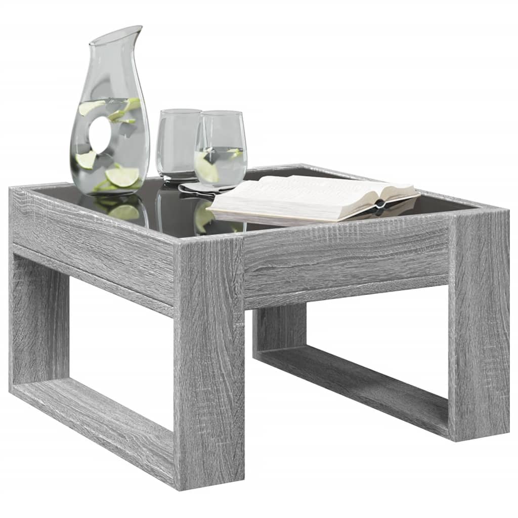 Table basse avec LED infini sonoma gris 50x53x30 cm - XIOS