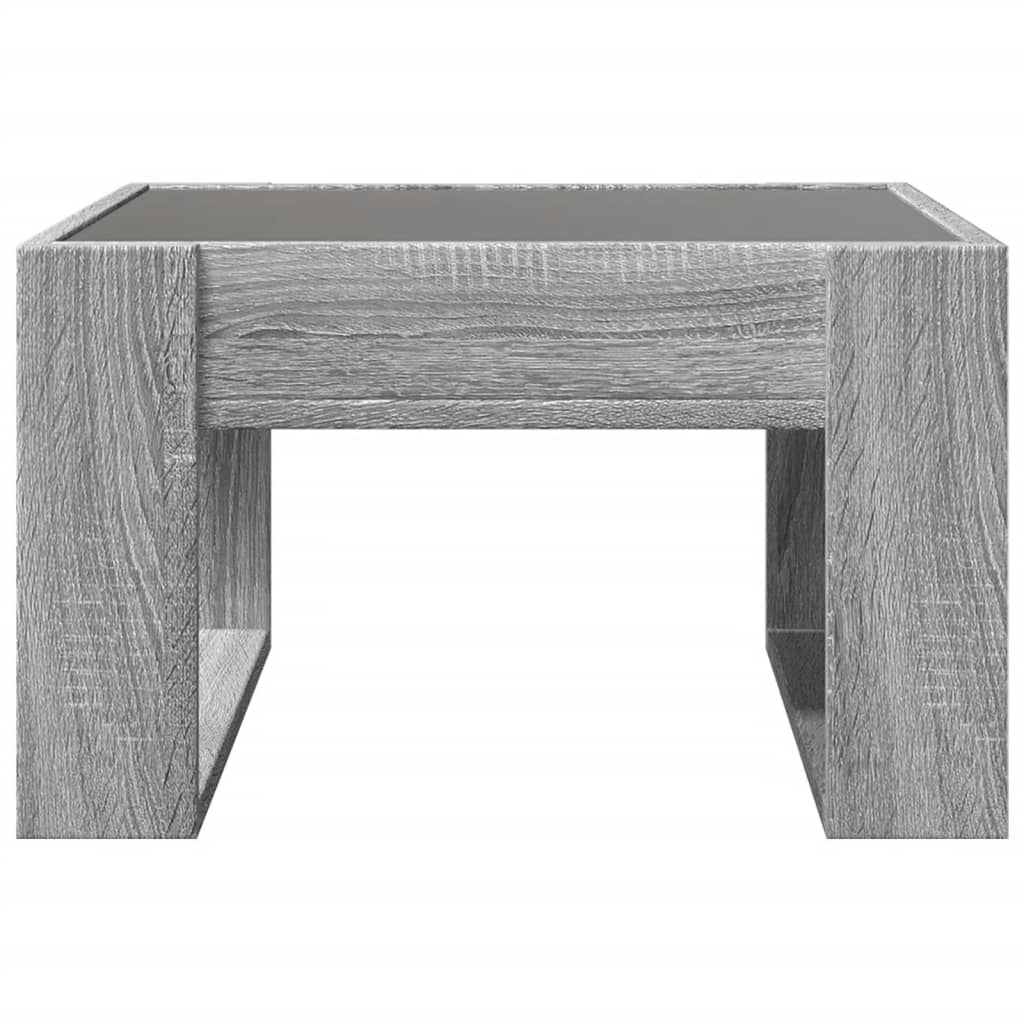 Table basse avec LED infini sonoma gris 50x53x30 cm - XIOS