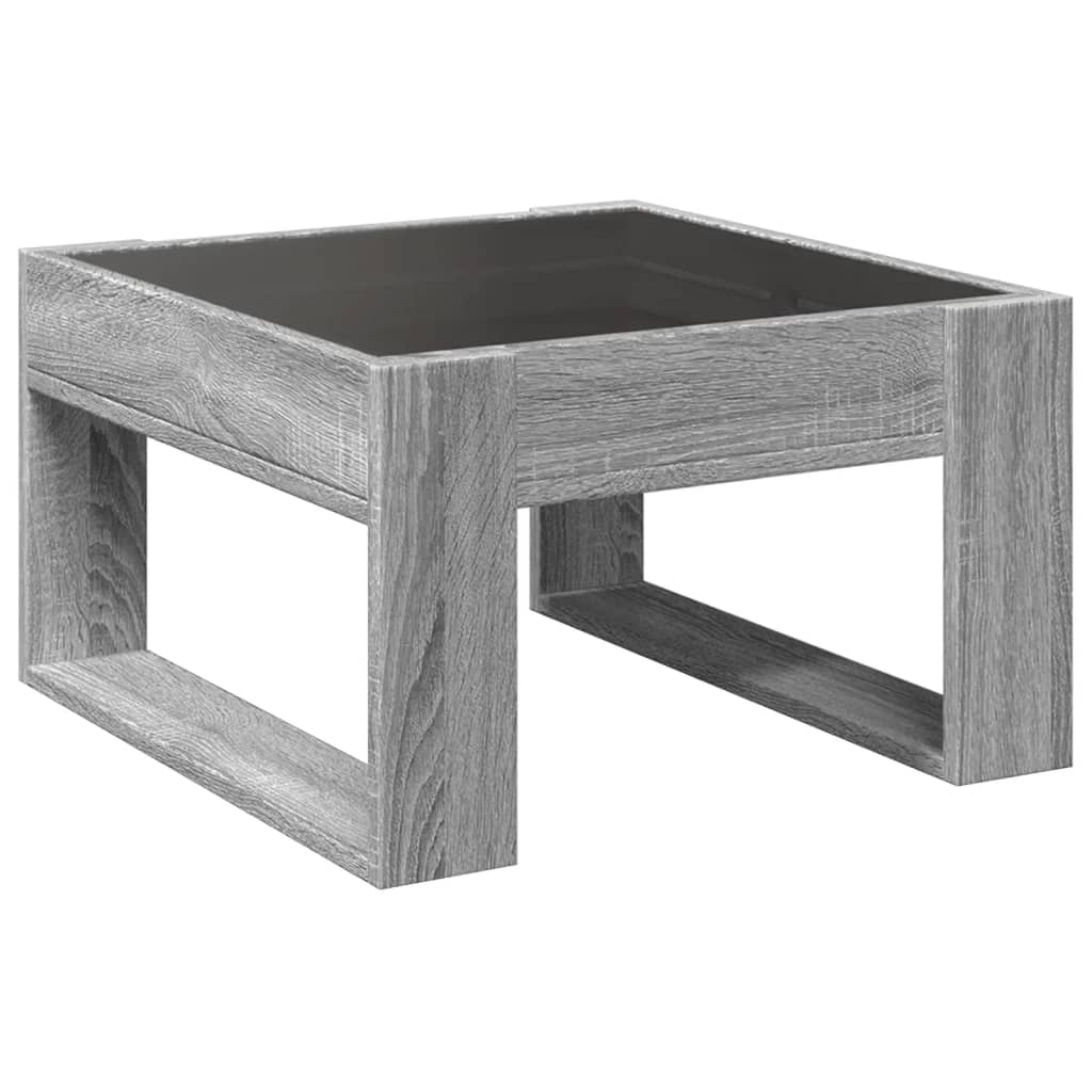 Table basse avec LED infini sonoma gris 50x53x30 cm - XIOS
