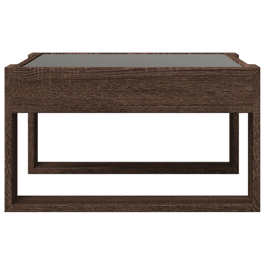 Table basse avec LED infini chêne marron 50x53x30 cm - XIOS