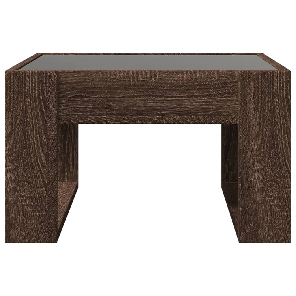 Table basse avec LED infini chêne marron 50x53x30 cm - XIOS