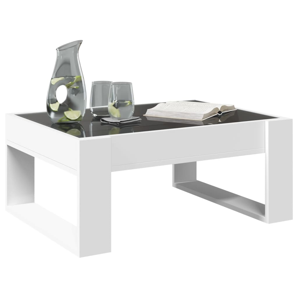 Table basse avec LED infini blanc 70x53x30 cm - XIOS