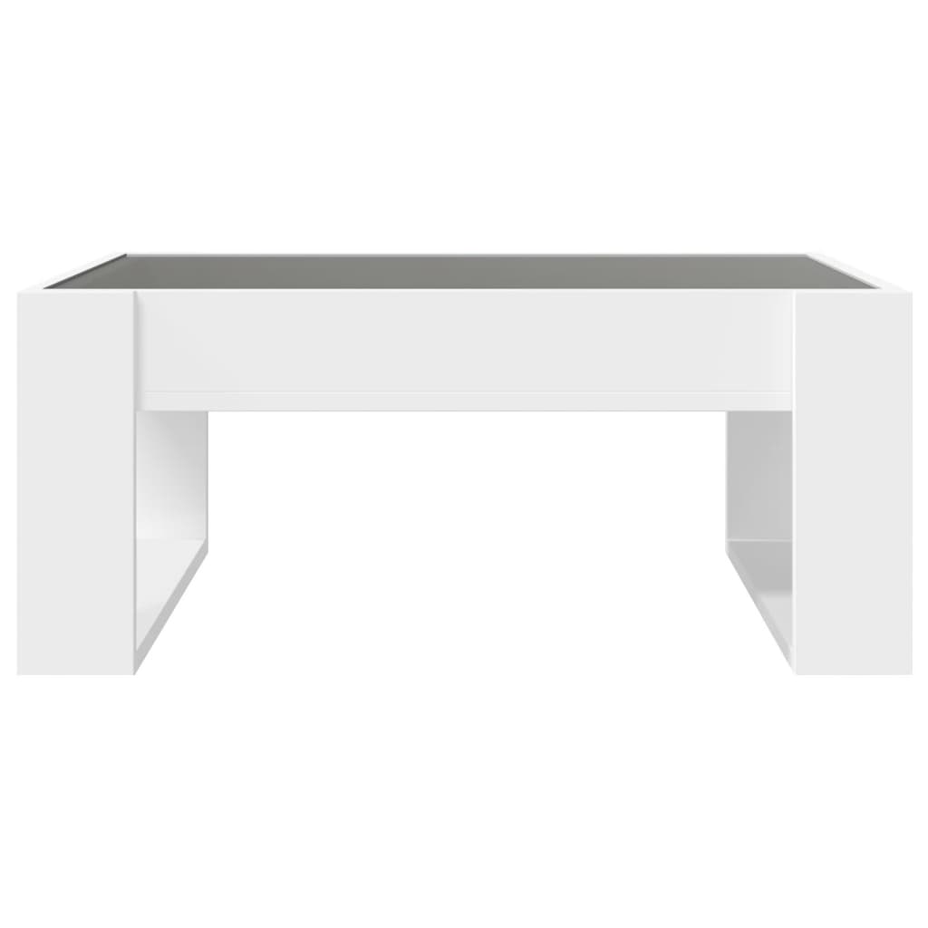 Table basse avec LED infini blanc 70x53x30 cm - XIOS