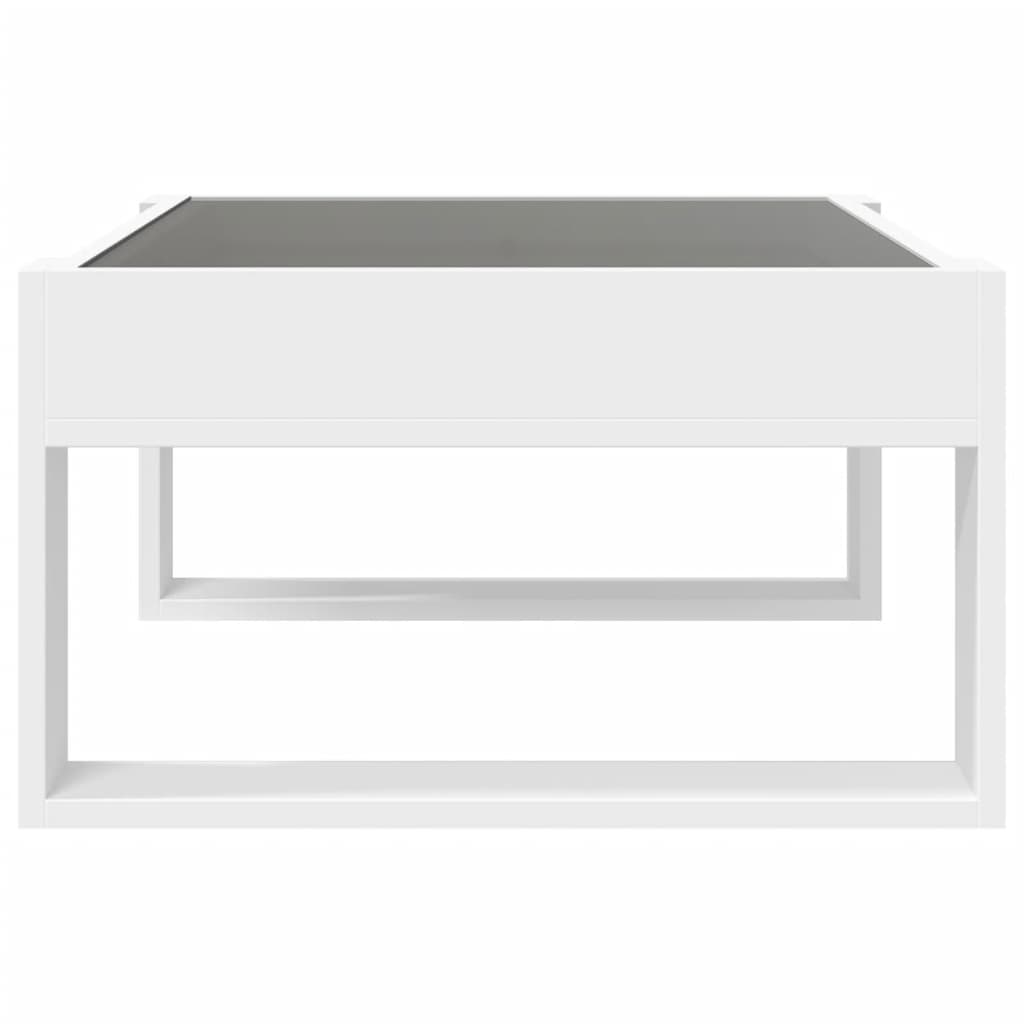 Table basse avec LED infini blanc 70x53x30 cm - XIOS