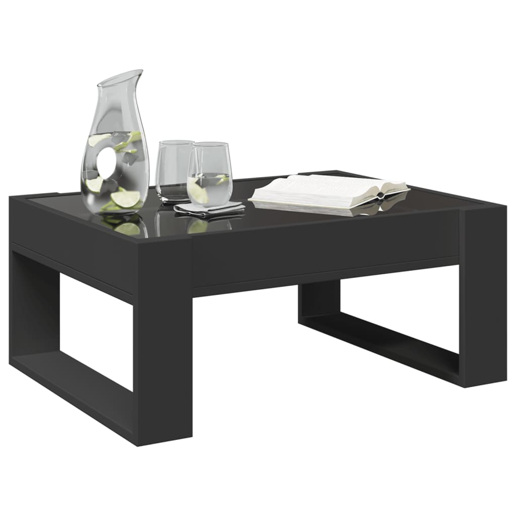 Table basse avec LED infini noir 70x53x30 cm - XIOS