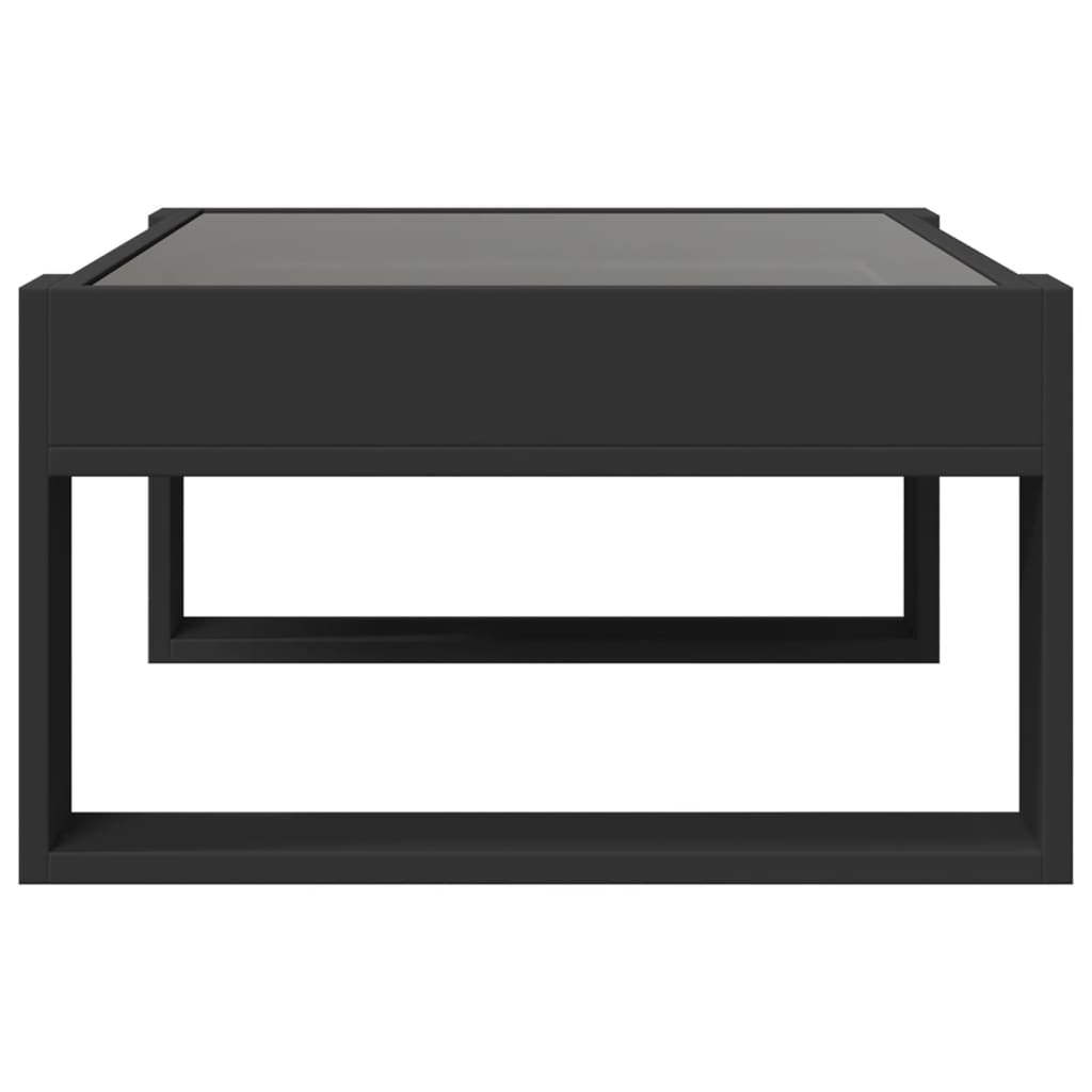 Table basse avec LED infini noir 70x53x30 cm - XIOS