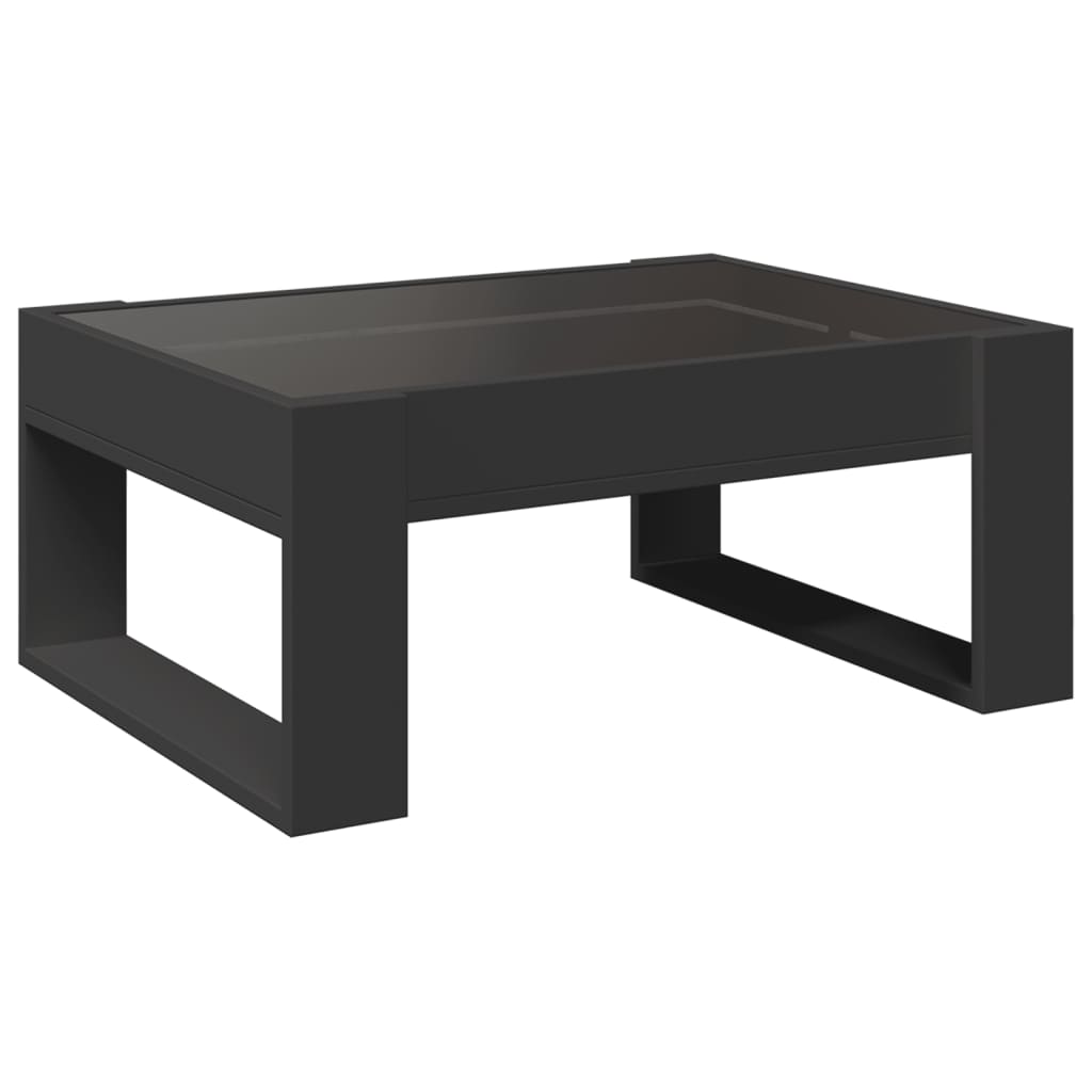 Table basse avec LED infini noir 70x53x30 cm - XIOS