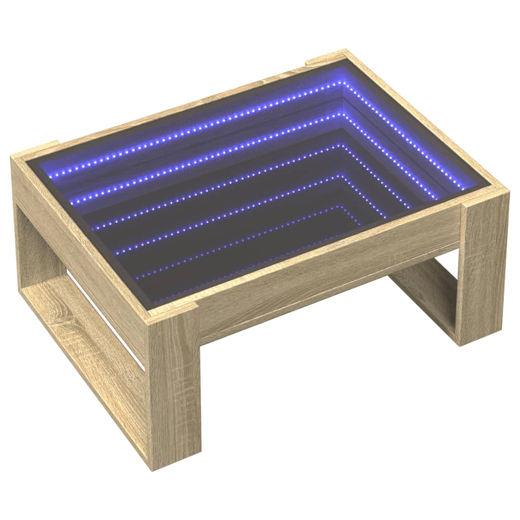Table basse avec LED infini chêne sonoma 70x53x30 cm - XIOS