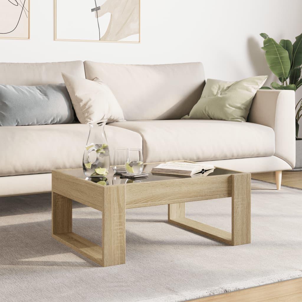Table basse avec LED infini chêne sonoma 70x53x30 cm - XIOS