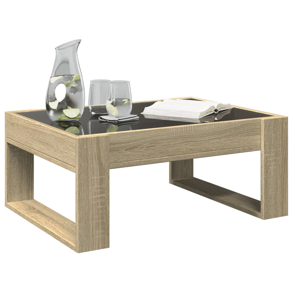 Table basse avec LED infini chêne sonoma 70x53x30 cm - XIOS
