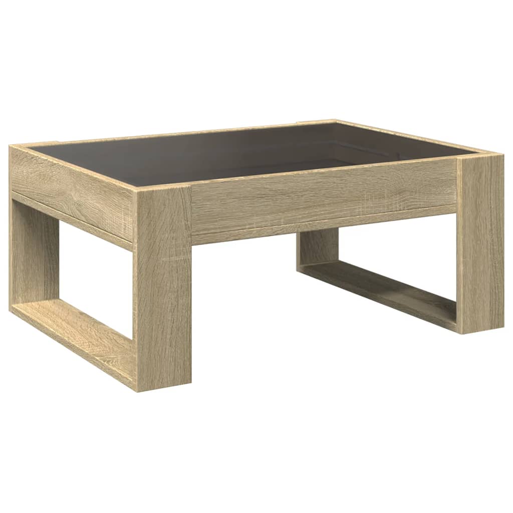 Table basse avec LED infini chêne sonoma 70x53x30 cm - XIOS