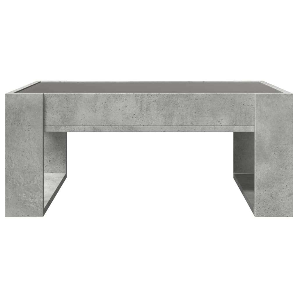 Table basse avec LED infini gris béton 70x53x30 cm - XIOS