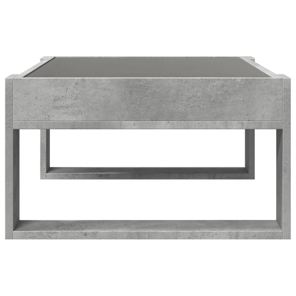 Table basse avec LED infini gris béton 70x53x30 cm - XIOS