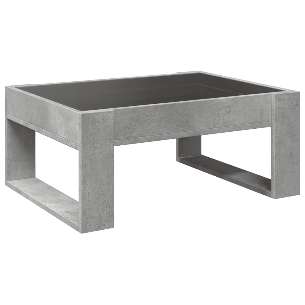 Table basse avec LED infini gris béton 70x53x30 cm - XIOS