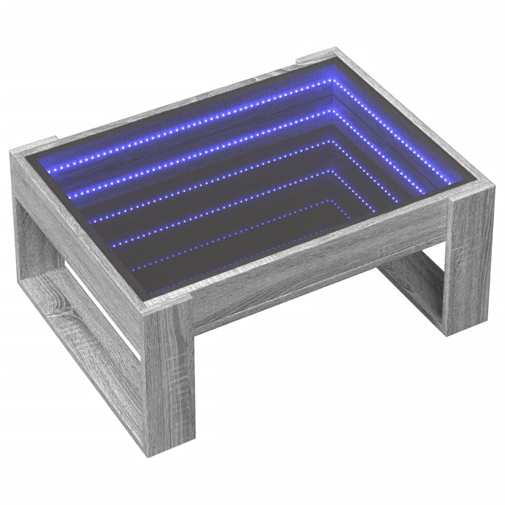 Table basse avec LED infini sonoma gris 70x53x30 cm - XIOS