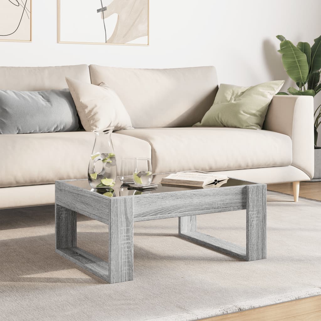 Table basse avec LED infini sonoma gris 70x53x30 cm - XIOS