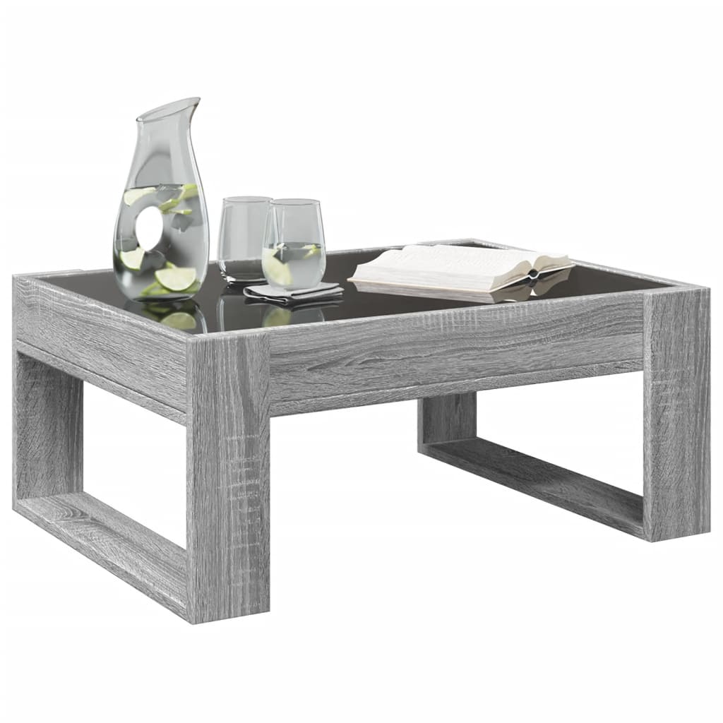 Table basse avec LED infini sonoma gris 70x53x30 cm - XIOS