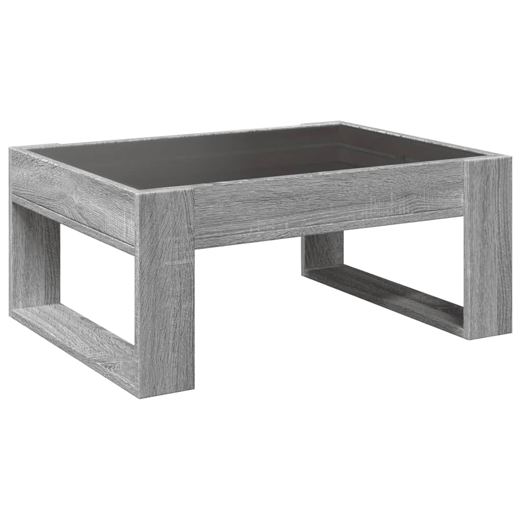 Table basse avec LED infini sonoma gris 70x53x30 cm - XIOS